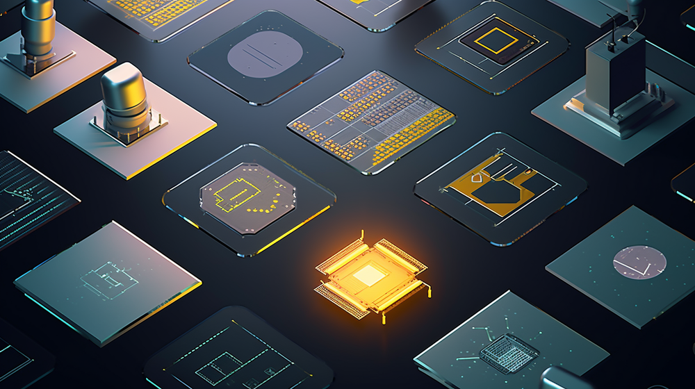 融合科技與藝術 半導體芯片生產制造工廠的插畫設計元素與電子元器件批發